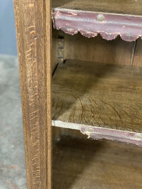 LARGE 19TH CENTURY OAK OPEN BOOKCASE - ADDITIONAL PHOTO 5