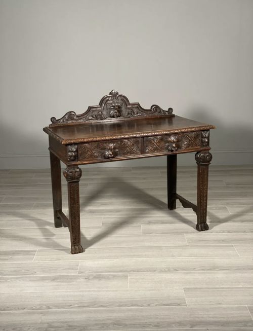 19th century carved oak greenman table - CATEGORY: ANTIQUE TABLES - DATED 19TH CENTURY