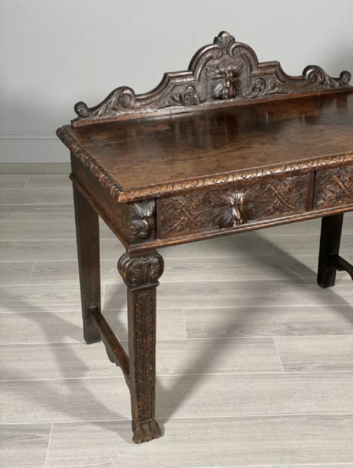 19TH CENTURY CARVED OAK GREENMAN TABLE - ADDITIONAL PHOTO 3