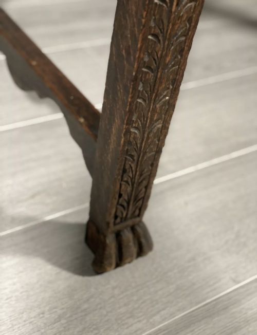 19TH CENTURY CARVED OAK GREENMAN TABLE - ADDITIONAL PHOTO 4