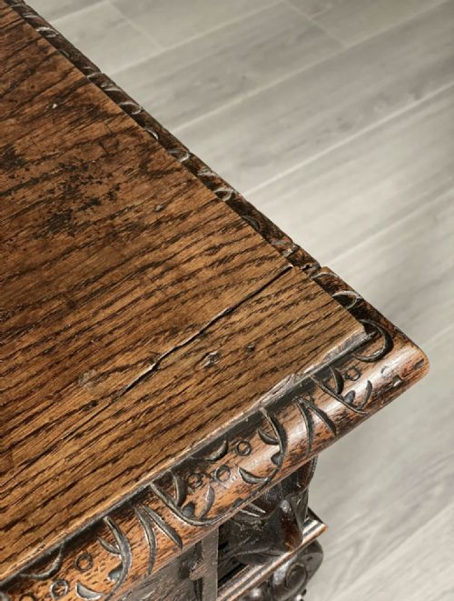 19TH CENTURY CARVED OAK GREENMAN TABLE - ADDITIONAL PHOTO 6