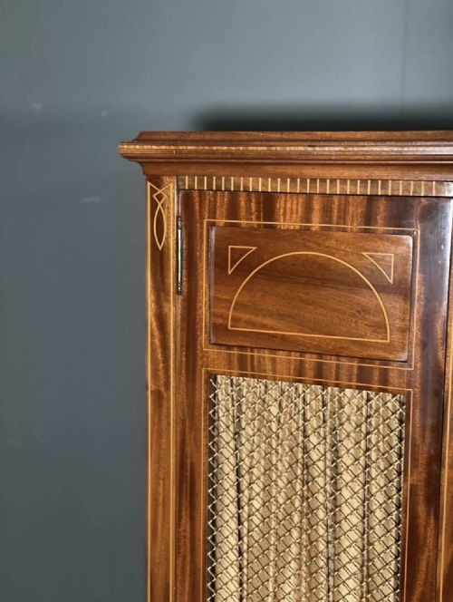 EDWARDIAN INLAID MAHOGANY DISPLAY CABINET - ADDITIONAL PHOTO 6