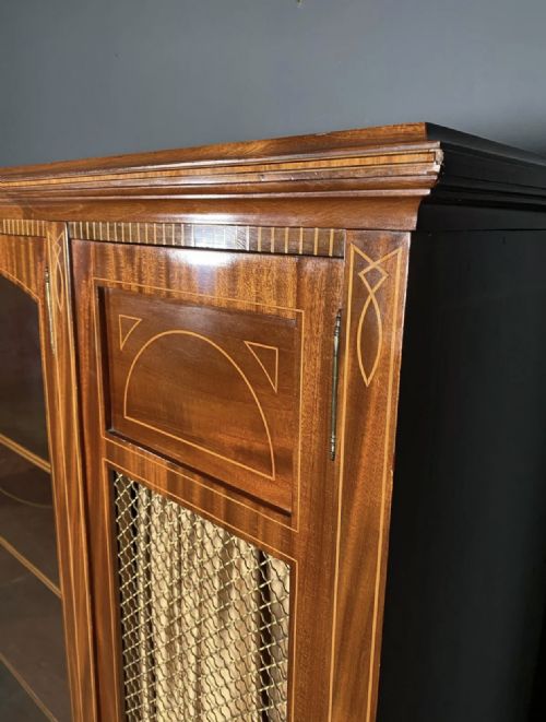 EDWARDIAN INLAID MAHOGANY DISPLAY CABINET - ADDITIONAL PHOTO 8