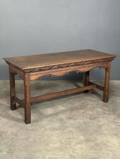 antique 19th century carved oak church altar table - CATEGORY: ANTIQUE TABLES - DATED 19TH CENTURY