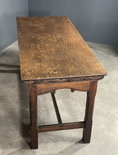 ANTIQUE 19TH CENTURY CARVED OAK CHURCH ALTAR TABLE - ADDITIONAL PHOTO 6