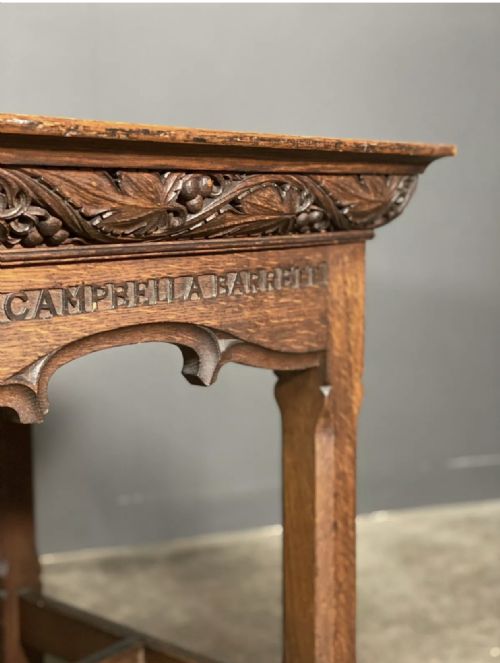 ANTIQUE 19TH CENTURY CARVED OAK CHURCH ALTAR TABLE - ADDITIONAL PHOTO 8