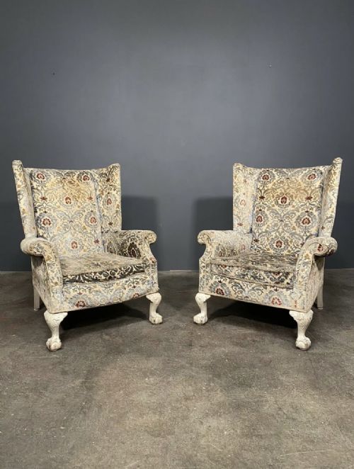 a pair of 20th century antique floral armchairs by beresford and hicks - CATEGORY: ANTIQUE CHAIRS - DATED EDWARDIAN