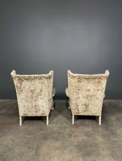 A PAIR OF 20TH CENTURY ANTIQUE FLORAL ARMCHAIRS BY BERESFORD AND HICKS - ADDITIONAL PHOTO 5