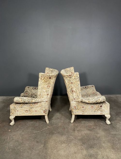 A PAIR OF 20TH CENTURY ANTIQUE FLORAL ARMCHAIRS BY BERESFORD AND HICKS - ADDITIONAL PHOTO 6