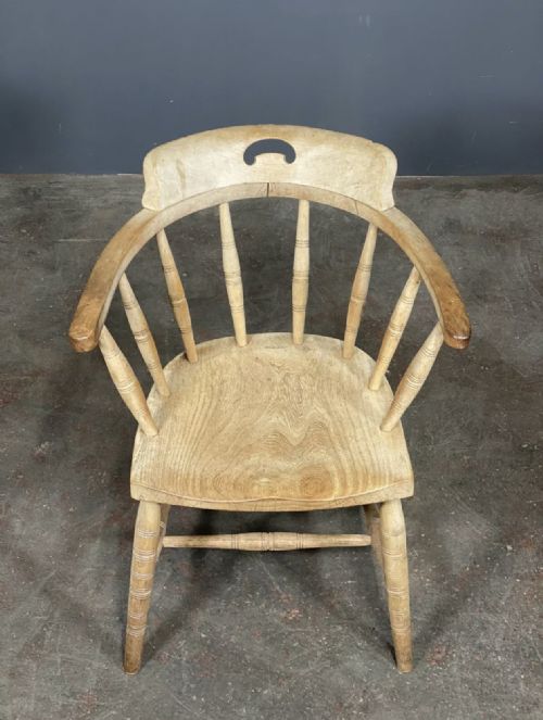 ANTIQUE OAK ELM SMOKERS BOW CHAIR - ADDITIONAL PHOTO 2