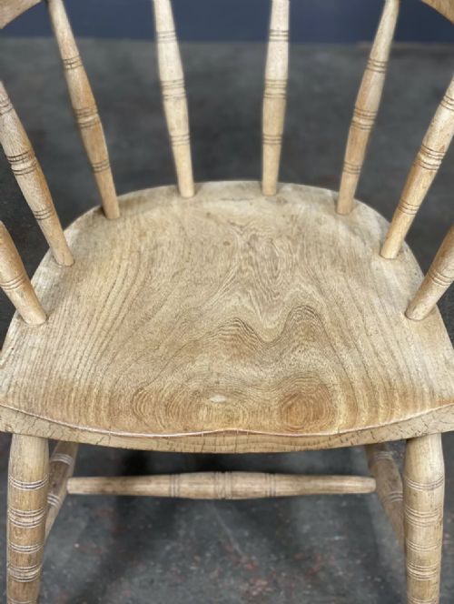 ANTIQUE OAK ELM SMOKERS BOW CHAIR - ADDITIONAL PHOTO 4