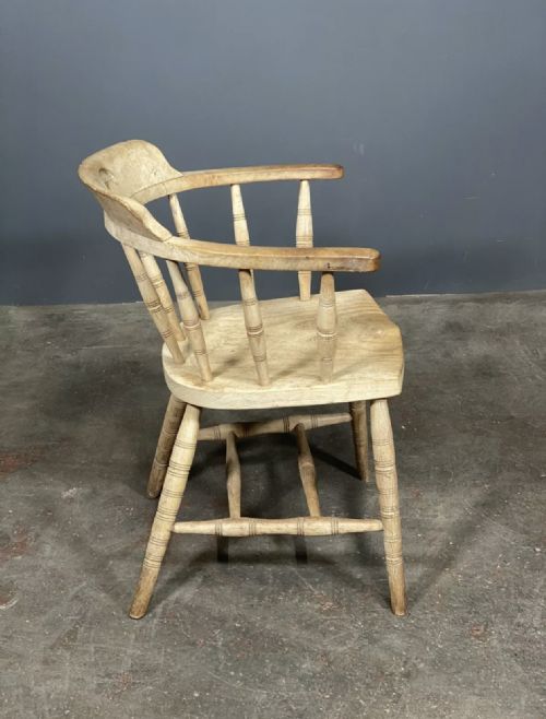ANTIQUE OAK ELM SMOKERS BOW CHAIR - ADDITIONAL PHOTO 5