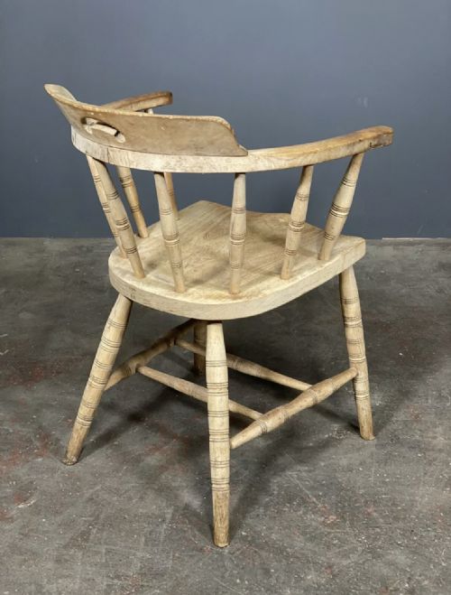 ANTIQUE OAK ELM SMOKERS BOW CHAIR - ADDITIONAL PHOTO 7