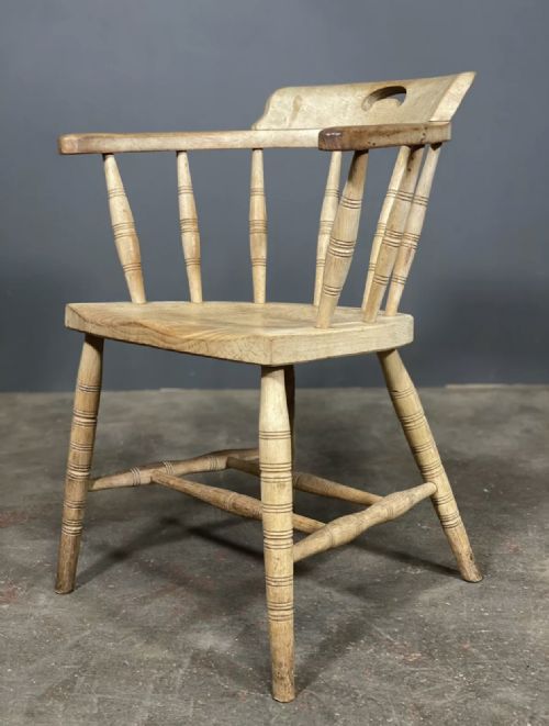ANTIQUE OAK ELM SMOKERS BOW CHAIR - ADDITIONAL PHOTO 11