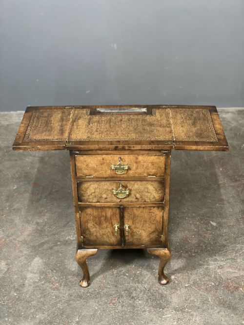 rare burr walnut writing desk with hidden desk tidy c1910 - CATEGORY: ANTIQUE BUREAU - DATED 1910
