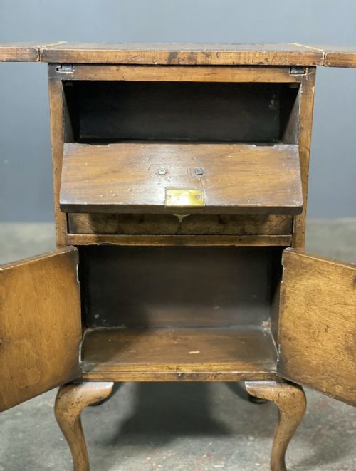 RARE BURR WALNUT WRITING DESK WITH HIDDEN DESK TIDY C1910 - ADDITIONAL PHOTO 7