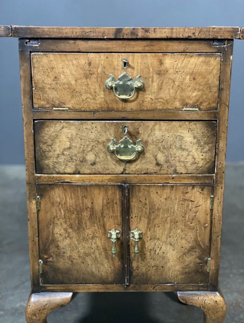 RARE BURR WALNUT WRITING DESK WITH HIDDEN DESK TIDY C1910 - ADDITIONAL PHOTO 8