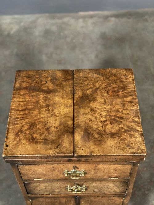 RARE BURR WALNUT WRITING DESK WITH HIDDEN DESK TIDY C1910 - ADDITIONAL PHOTO 11