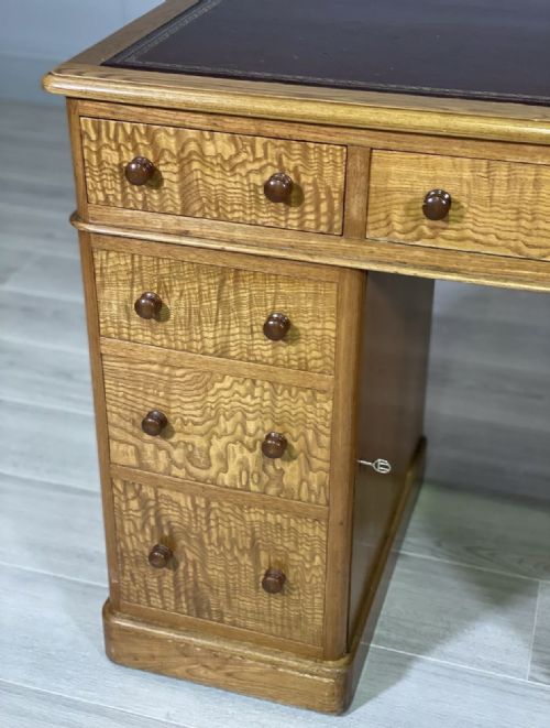 SMALL EDWARDIAN ASH WRITING DESK - ADDITIONAL PHOTO 4