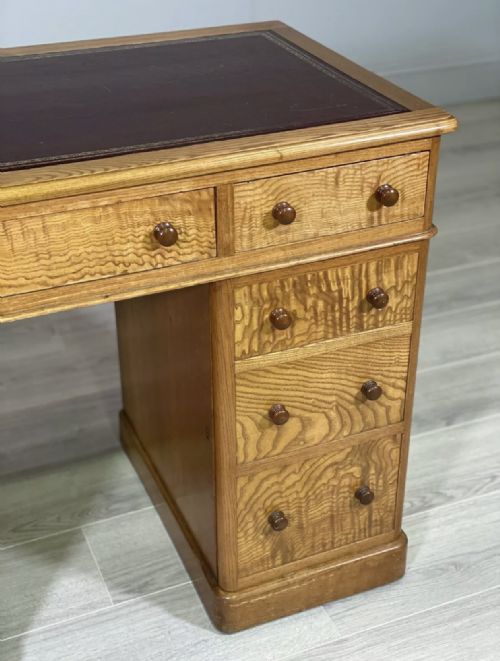 SMALL EDWARDIAN ASH WRITING DESK - ADDITIONAL PHOTO 5