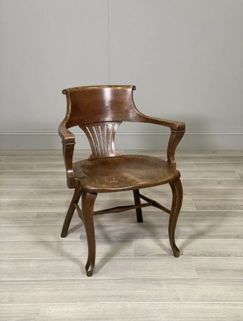 19th century oak desk chair - CATEGORY: ANTIQUE CHAIRS - DATED VICTORIAN