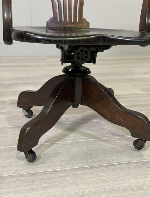 1920S OAK DESK CHAIR - ADDITIONAL PHOTO 5