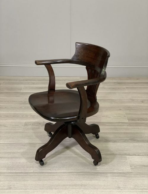 1920S OAK DESK CHAIR - ADDITIONAL PHOTO 6
