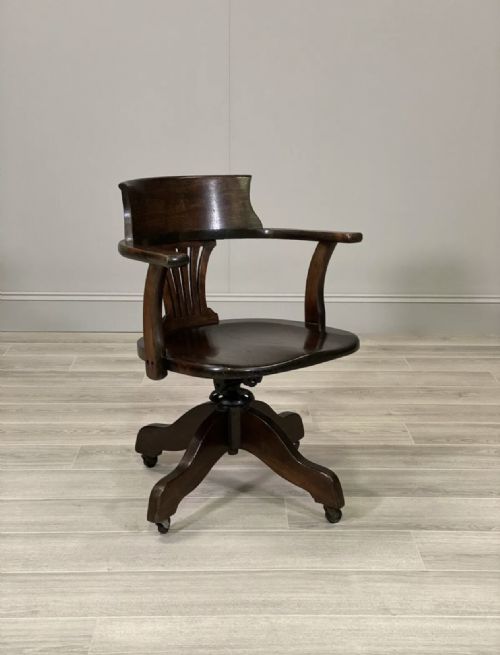 1920S OAK DESK CHAIR - ADDITIONAL PHOTO 9