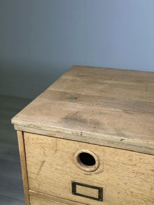 LARGE BANK OF OAK SCHOOL DRAWERS - ADDITIONAL PHOTO 9