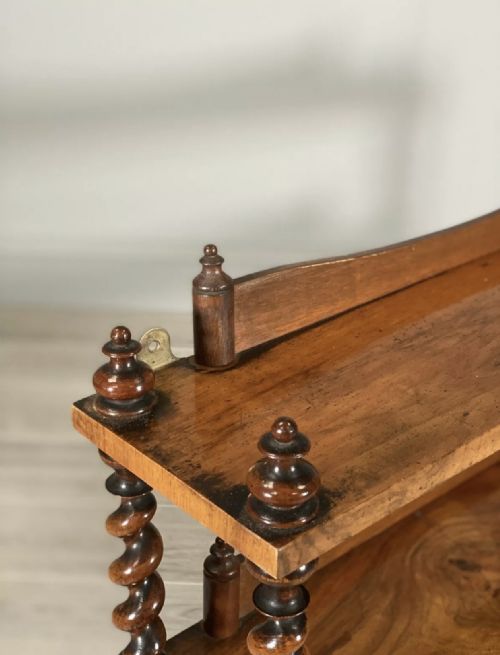 19TH CENTURY BURR WALNUT WALL HANGING SHELVES - ADDITIONAL PHOTO 1
