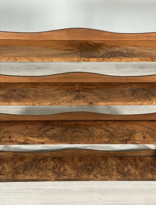 19TH CENTURY BURR WALNUT WALL HANGING SHELVES - ADDITIONAL PHOTO 6