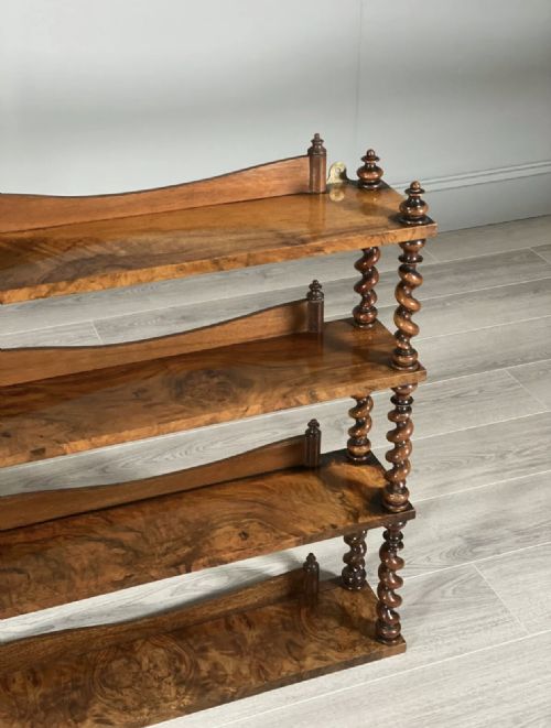 19TH CENTURY BURR WALNUT WALL HANGING SHELVES - ADDITIONAL PHOTO 8