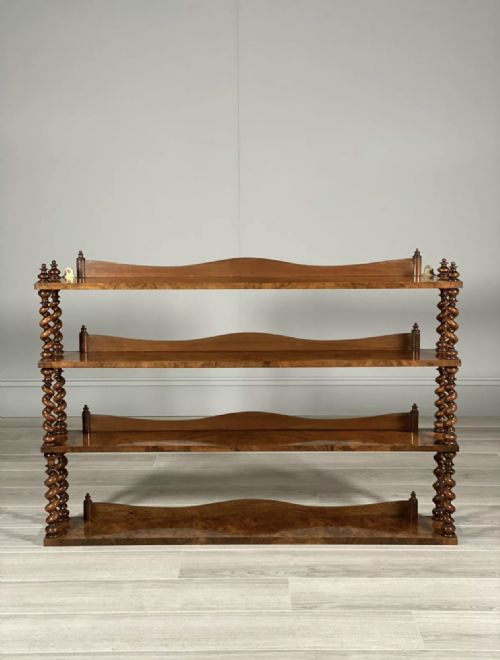 19TH CENTURY BURR WALNUT WALL HANGING SHELVES - ADDITIONAL PHOTO 10