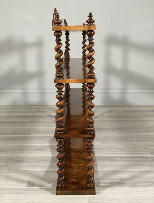 19TH CENTURY BURR WALNUT WALL HANGING SHELVES - ADDITIONAL PHOTO 11
