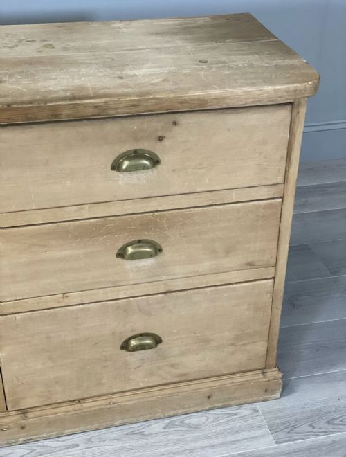 19TH CENTURY PINE BANK OF DRAWERS - ADDITIONAL PHOTO 1