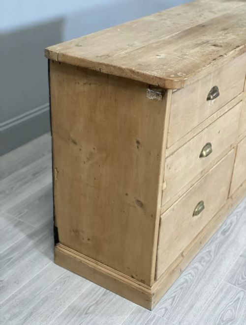 19TH CENTURY PINE BANK OF DRAWERS - ADDITIONAL PHOTO 4