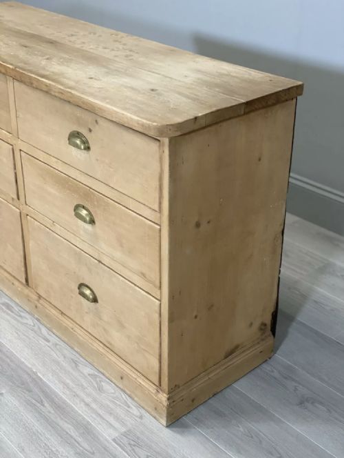 19TH CENTURY PINE BANK OF DRAWERS - ADDITIONAL PHOTO 5