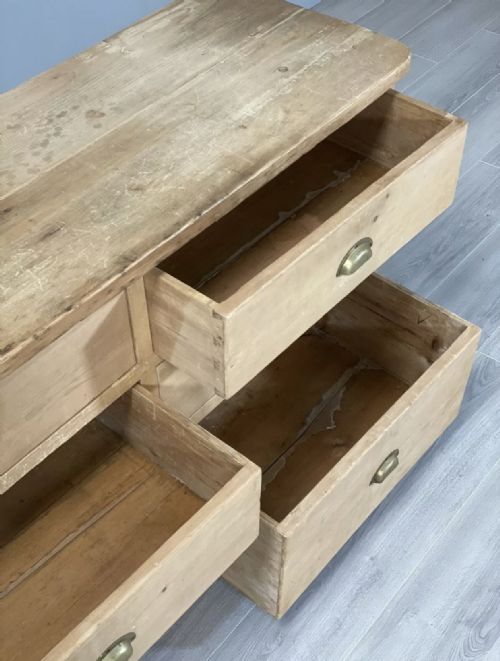 19TH CENTURY PINE BANK OF DRAWERS - ADDITIONAL PHOTO 6