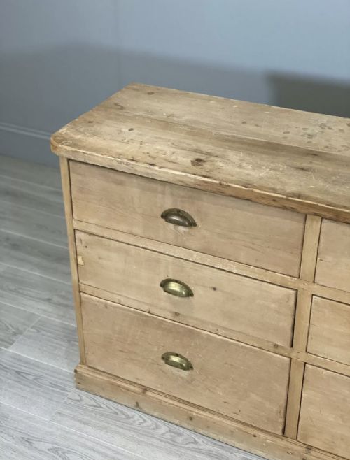 19TH CENTURY PINE BANK OF DRAWERS - ADDITIONAL PHOTO 7