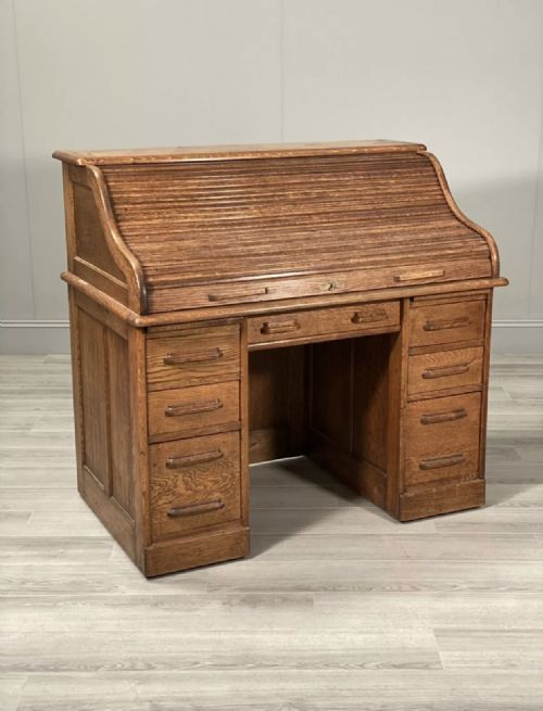EARLY 20TH CENTURY OAK ROLL TOP DESK - ADDITIONAL PHOTO 1