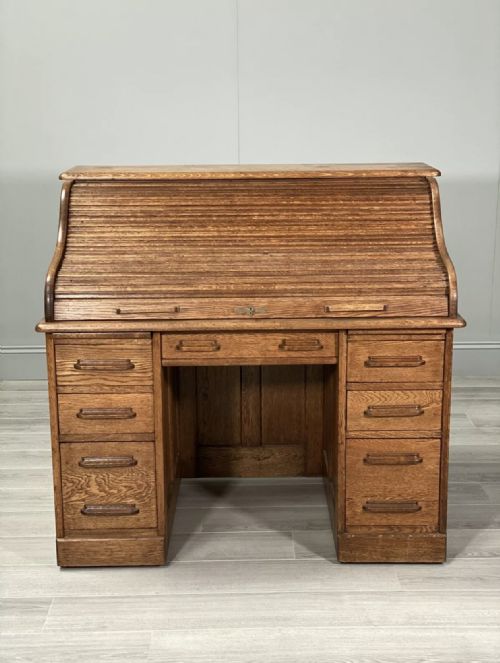 EARLY 20TH CENTURY OAK ROLL TOP DESK - ADDITIONAL PHOTO 3