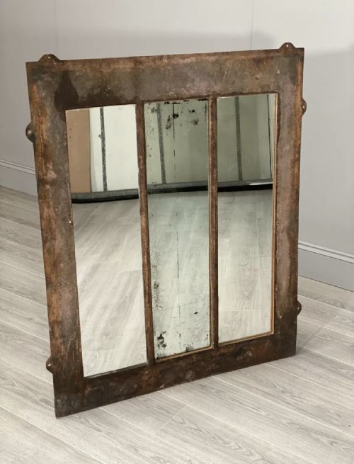 Large Antique Cast Iron Mirror