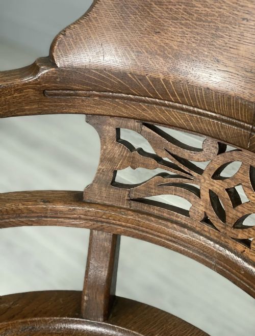19TH CENTURY REVOLVING OAK DESK CHAIR - ADDITIONAL PHOTO 5
