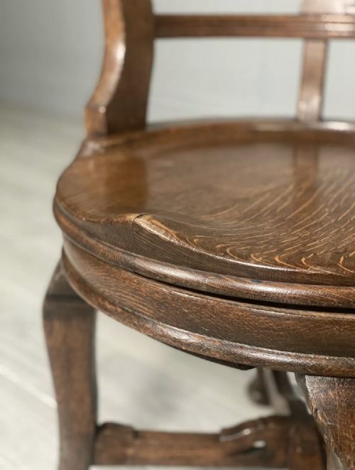 19TH CENTURY REVOLVING OAK DESK CHAIR - ADDITIONAL PHOTO 10