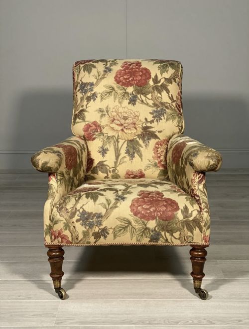 19TH CENTURY HOWARD STYLE WILLOUGHBY ARMCHAIR WITH COPE CASTORS - ADDITIONAL PHOTO 2