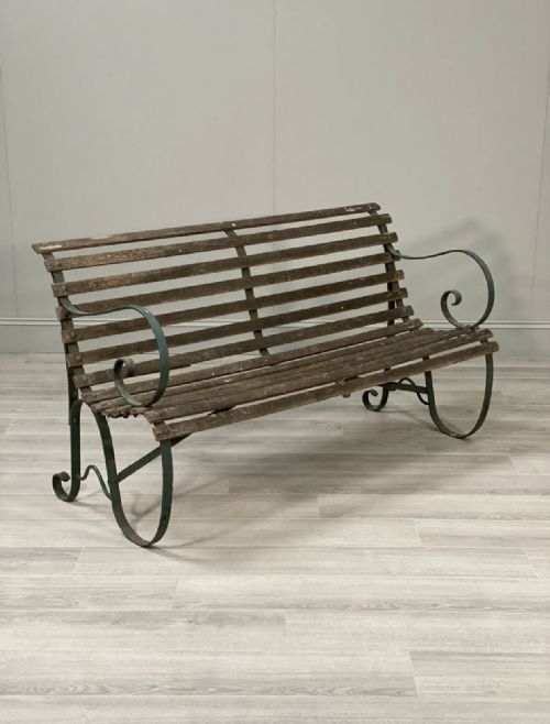 19th century garden bench in original condition - CATEGORY: ANTIQUE FURNITURE - DATED 19TH CENTURY