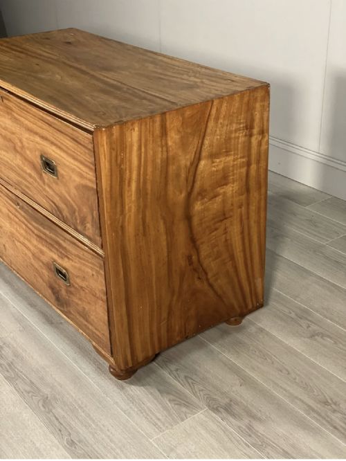 EDWARDIAN WALNUT CAMPAIGN CHEST OF DRAWERS - ADDITIONAL PHOTO 6