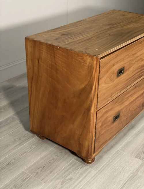 EDWARDIAN WALNUT CAMPAIGN CHEST OF DRAWERS - ADDITIONAL PHOTO 7