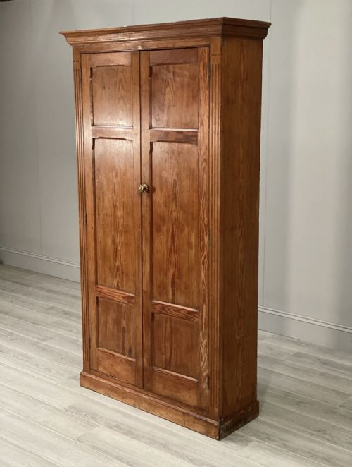 large pitch pine school cupboard by r denham co - CATEGORY: ANTIQUE CUPBOARDS - DATED 1910