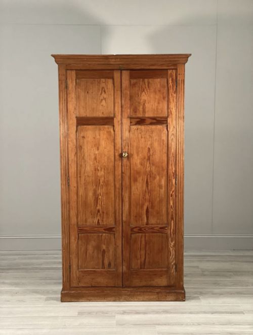 LARGE PITCH PINE SCHOOL CUPBOARD BY R DENHAM CO - ADDITIONAL PHOTO 1